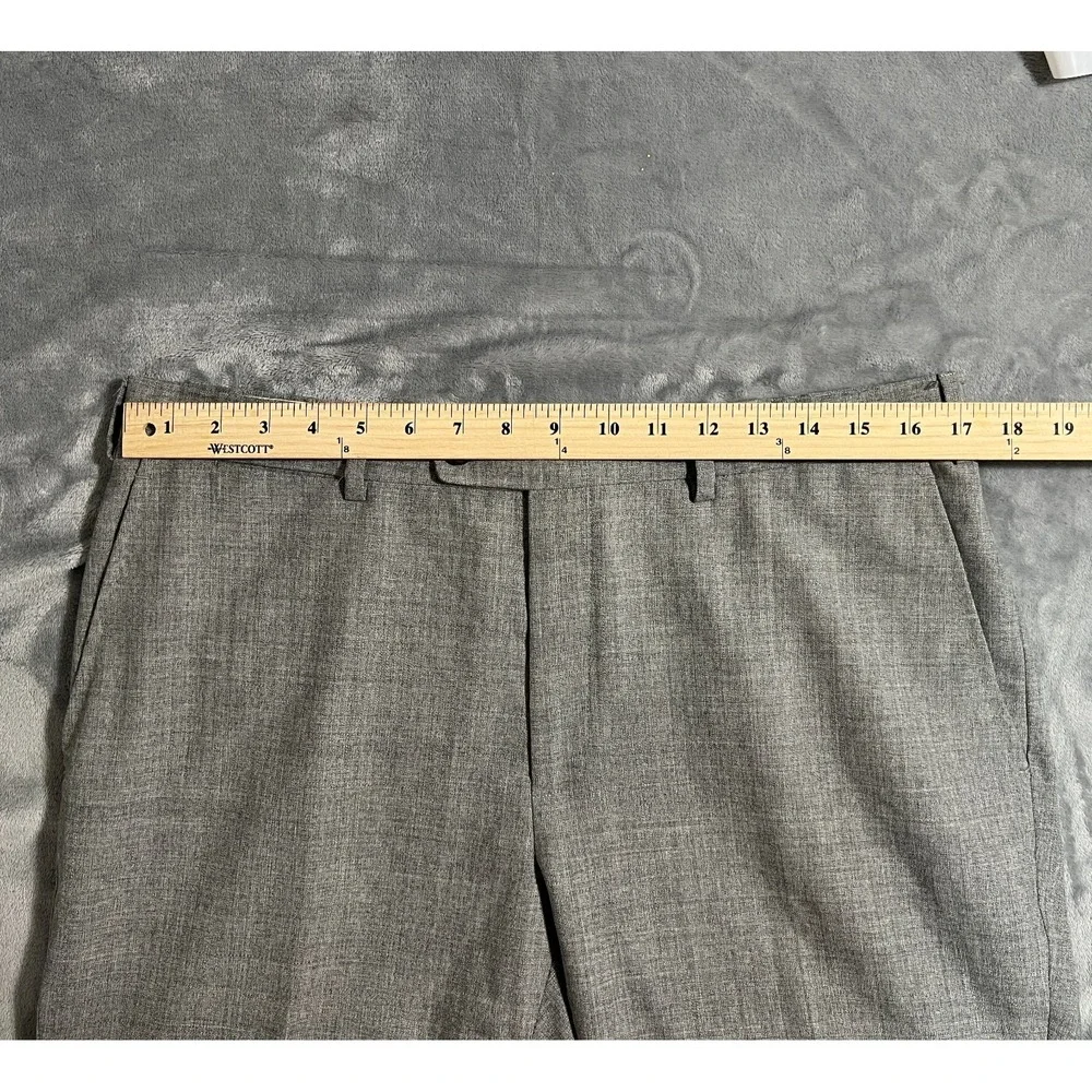 Suitsupply Brescia Dress Pants Men 34x28 Gray Suit Trousers Wool Slim Flat Front